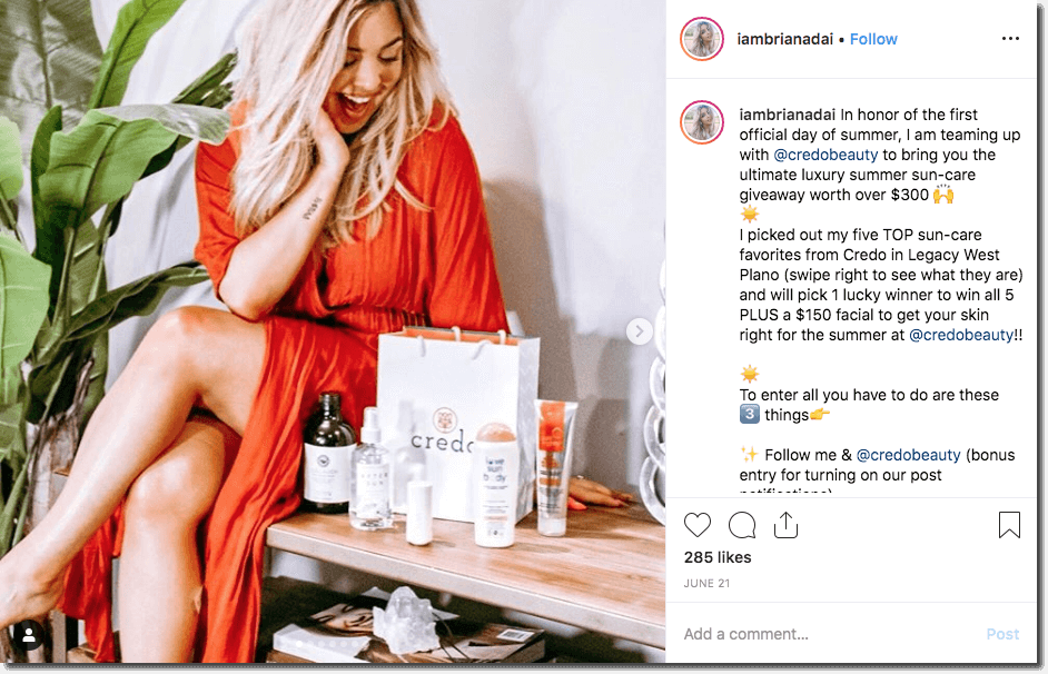 Image result for beauty influencers giveaway
