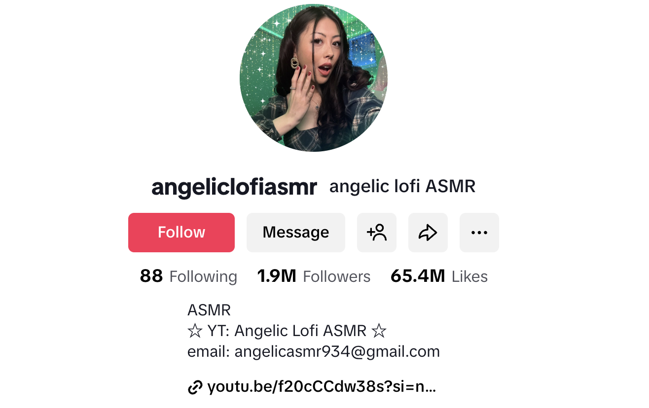 Angelic Lofi ASMR (@angeliclofiasmr) – 1.9M Followers