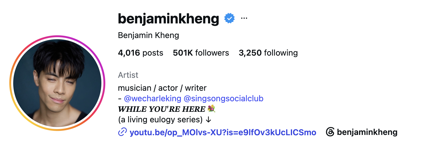 Benjamin Kheng (@benjaminkheng) — 501K Followers