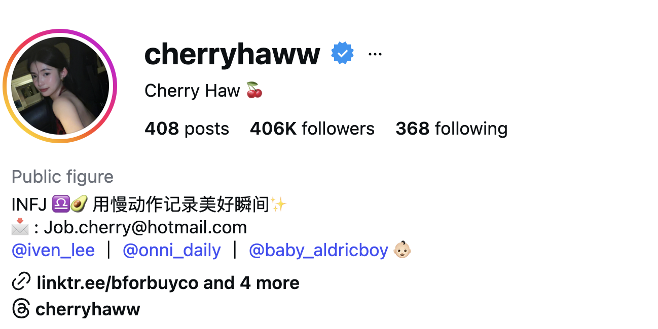 Cherry Haw (@cherryhaww) – 406K Followers