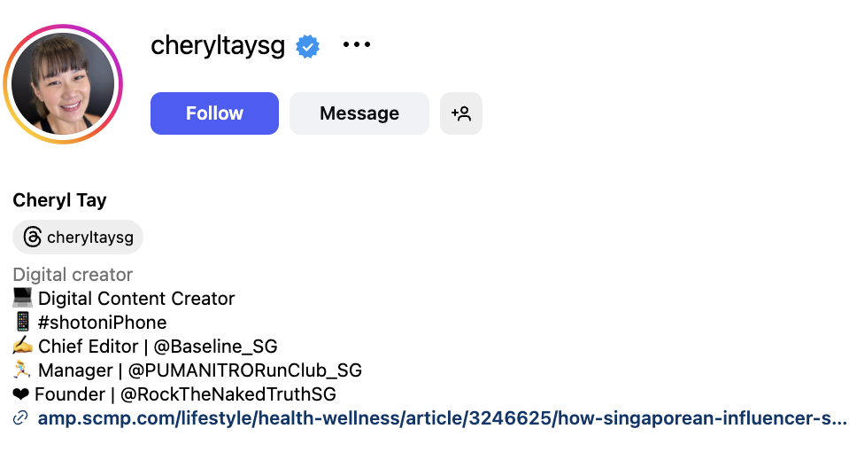 Cheryl Tay (@cheryltaysg) – 81.1K followers