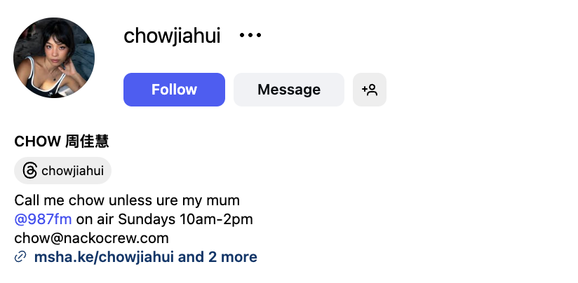 Chow (@chowjiahui) – 94K followers