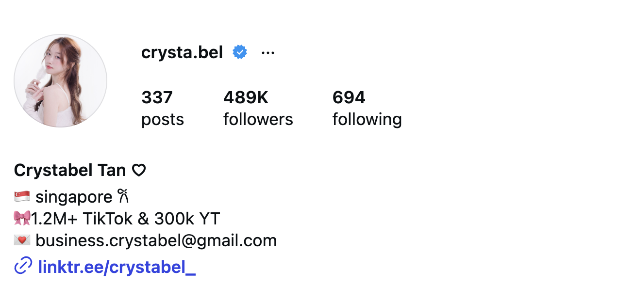Crystabel Tan (@crysta.bel) – 489K Followers