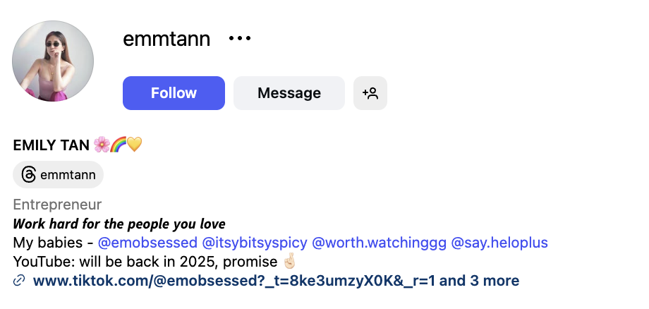 Emily Tan (@emmtann) – 43.5K followers