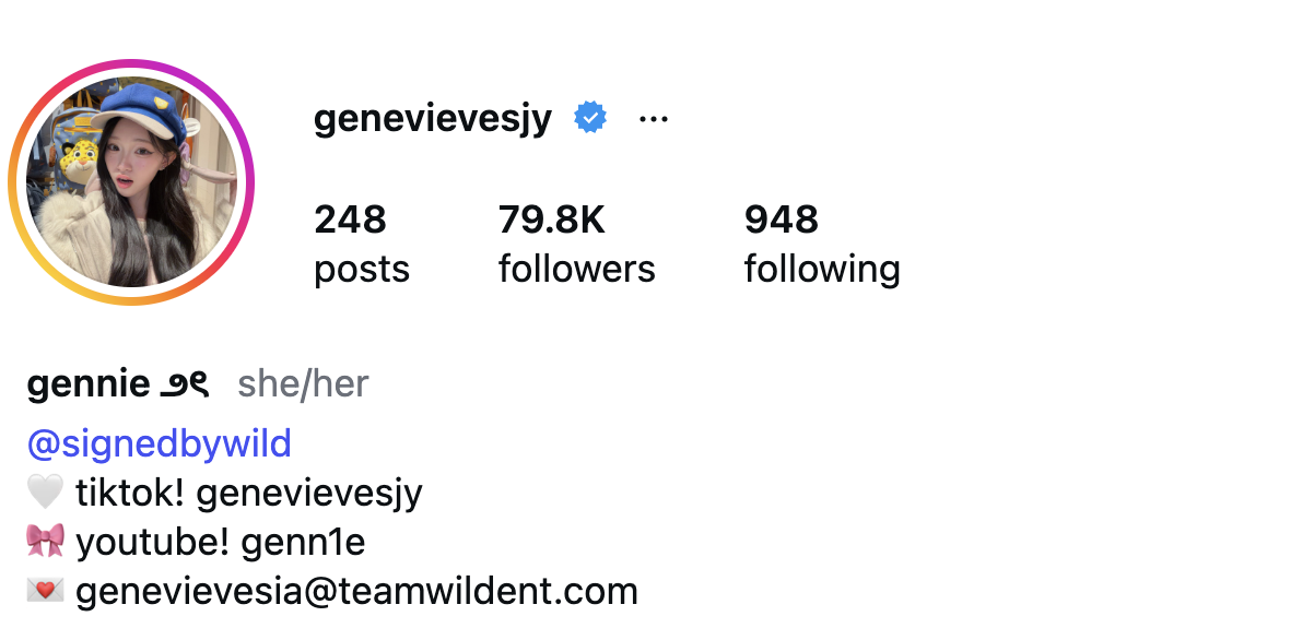 Genevieve (@genevievesjy) – 79.8K Followers