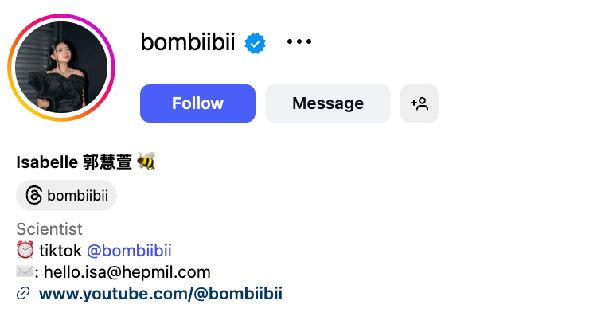 Isabelle (@bombiibii) – 62.5K Followers