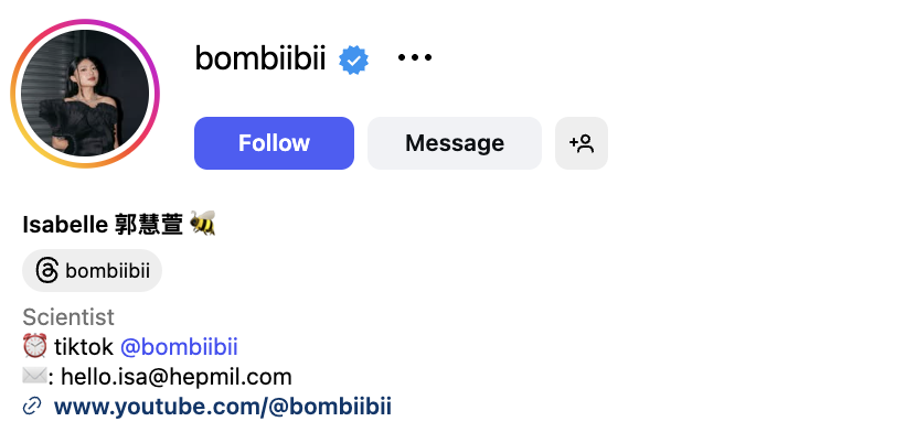 Isabelle (@bombiibii) – 62.5K Followers