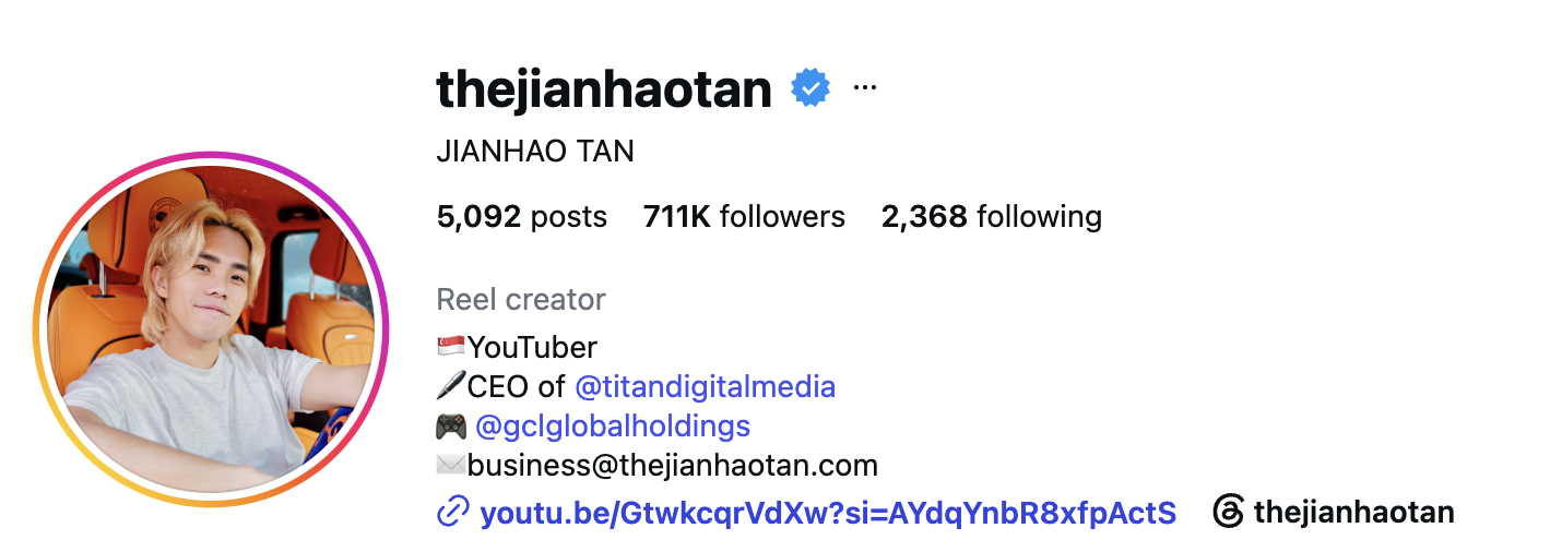 Jianhao Tan (@thejianhaotan) — 711K Followers