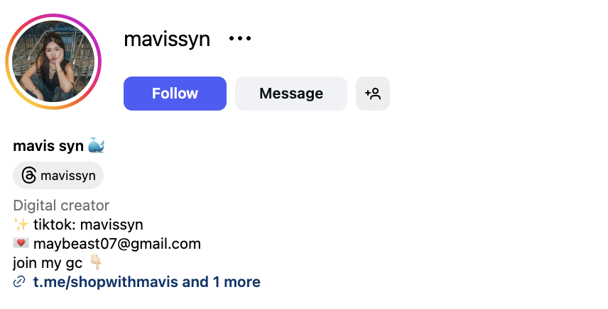 Mavis Syn (@mavissyn) – 24.9K followers