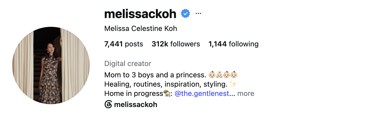 Melissa Celestine Koh (@melissackoh) — 312K Followers