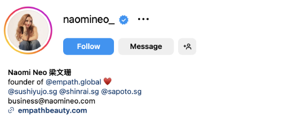 Naomi Neo (@naomineo) – 996K followers