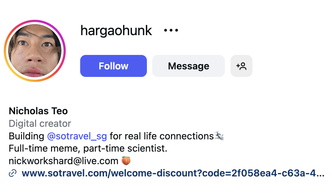Nicholas Teo (@hargaohunk) – 23.6K Followers