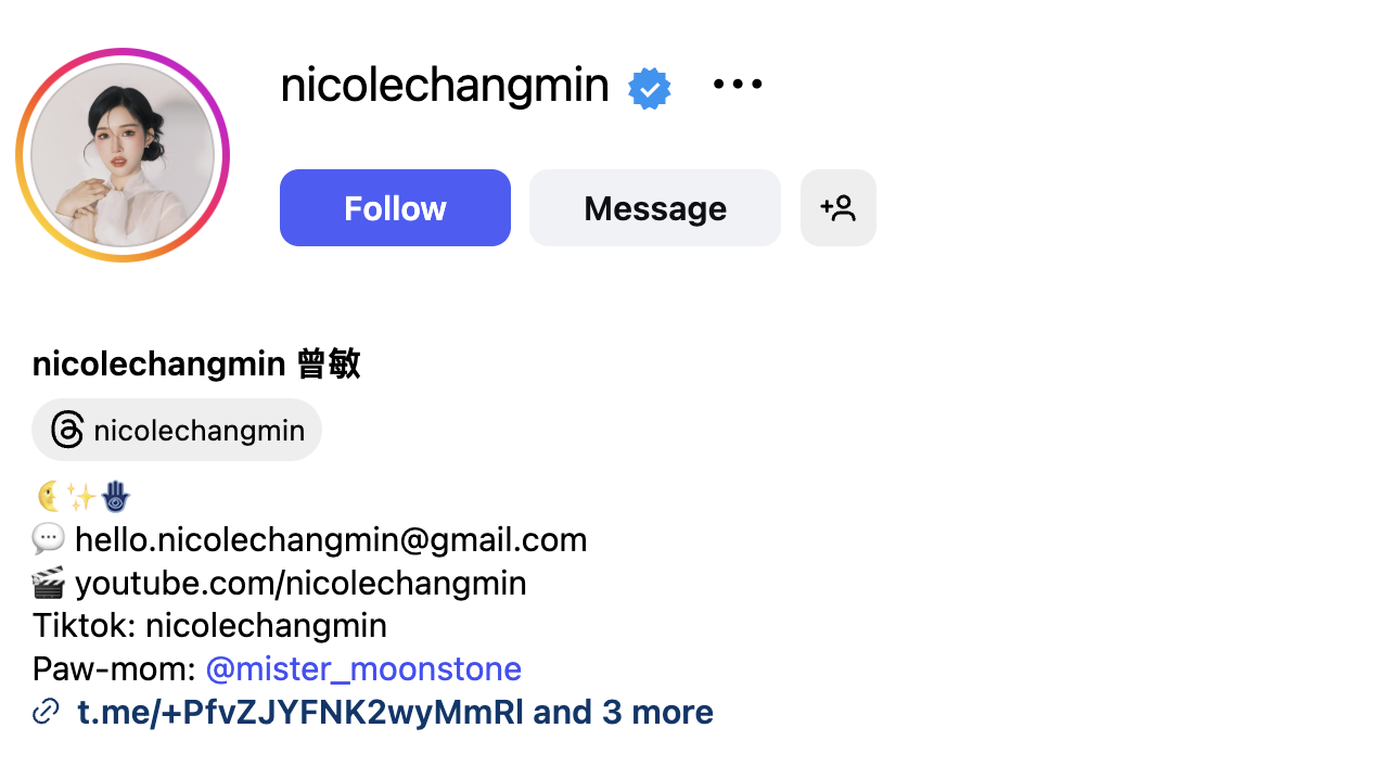 Nicole (@nicolechangmin) – 108K Followers