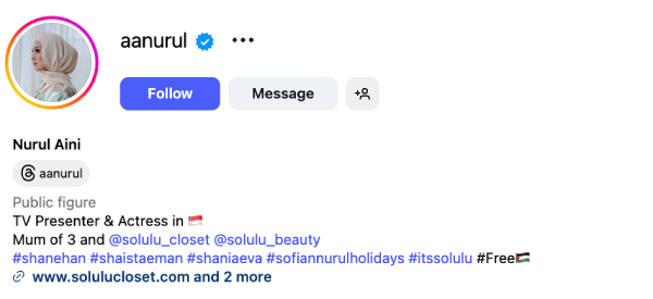 Nurul Aini (@aanurul) – 218K Followers