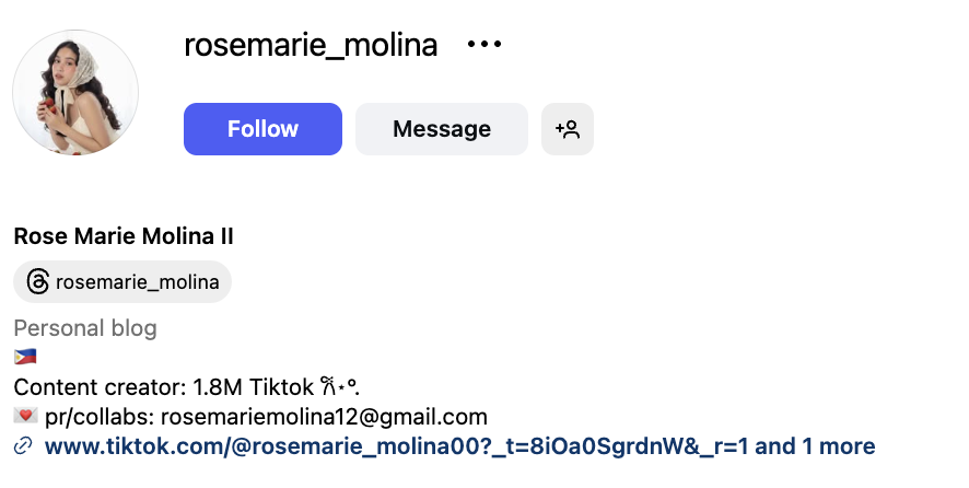 Rose Marie Molina (@rosemarie_molina) – 137K followers