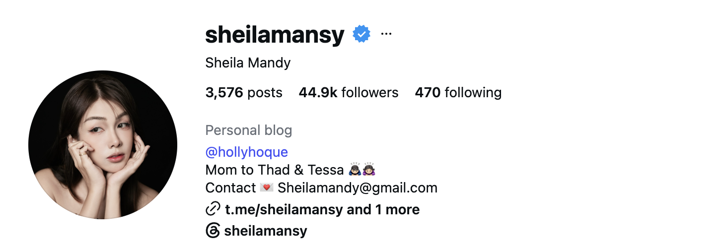 Sheila Mandy (@sheilamansy) — 44.9K Followers