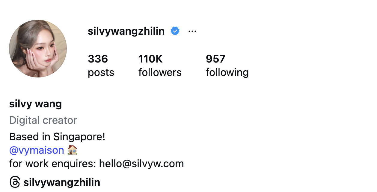 Silvy Wang (@silvyheng) – 110K Followers