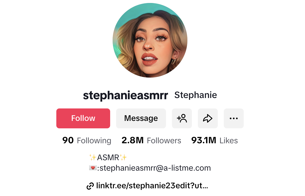 Stephanie (@stephanieasmrr) – 2.8M Followers