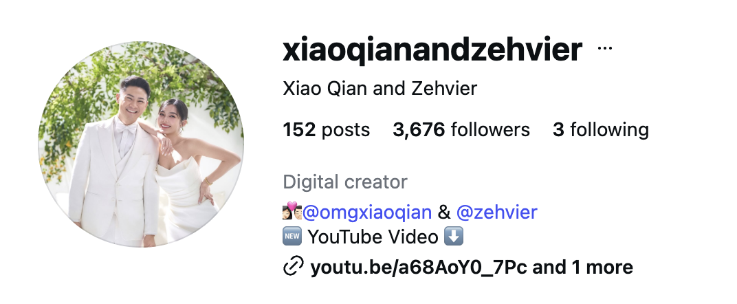 Xiao Qian and Zehvier (@xiaoqianandzehvier) — 3.6K Followers