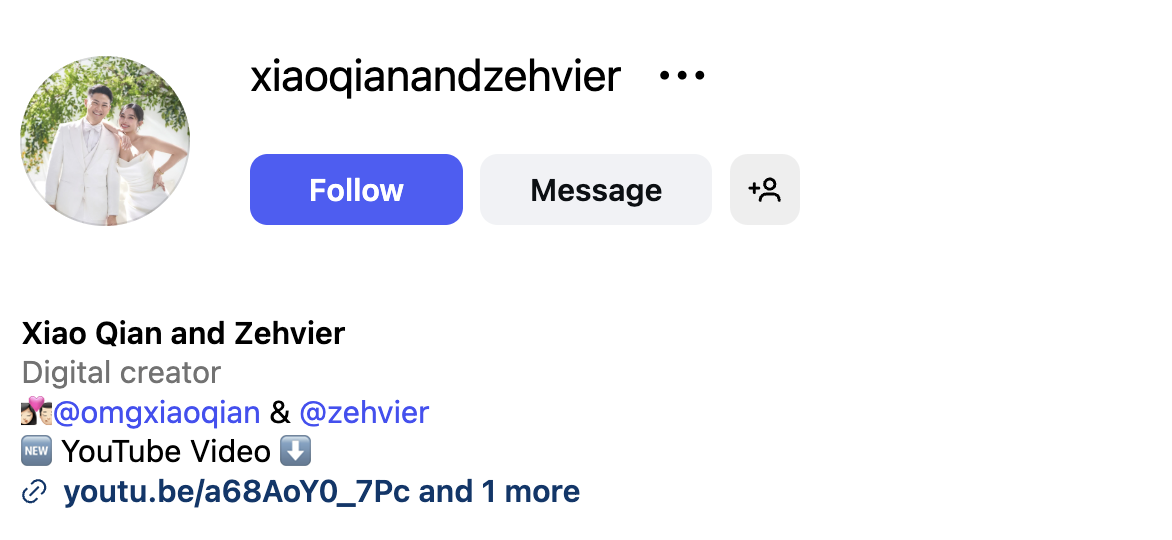 Xiao Qian and Zehvier (@xiaoqianandzhevier) – 3.5K Followers